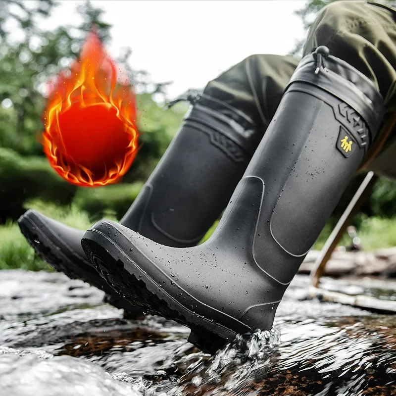 ผู้ชายรองเท้าฝนรองเท้าทํางานรอ - Fishing Boots บทวิจารณ์และราคา