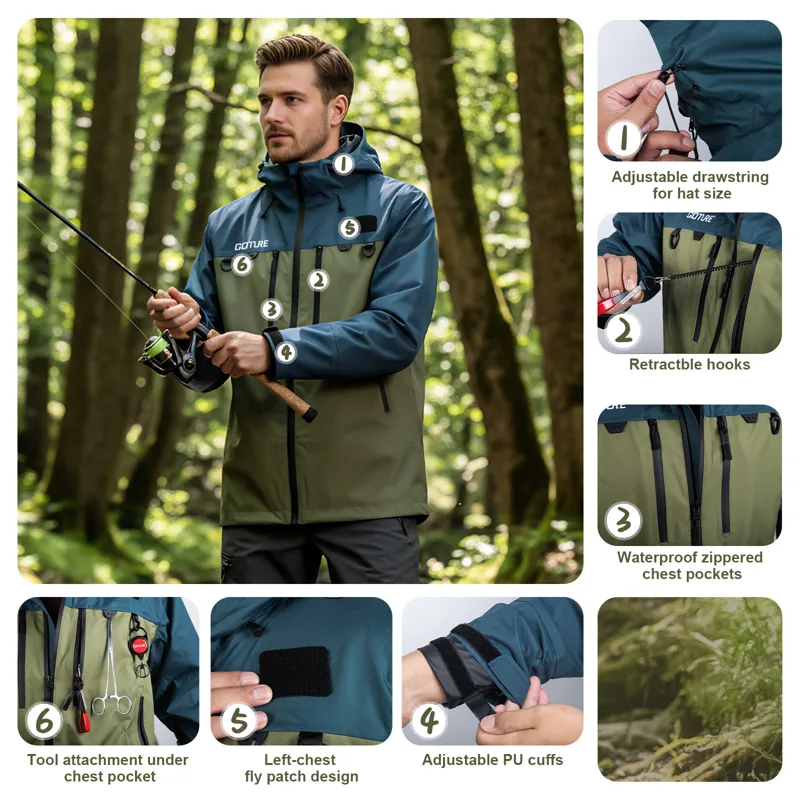 เสื้อแจ็คเก็ตกันน้ำสำหรับตกปลา - Fishing Bag Waterproof บทวิจารณ์และราคา
